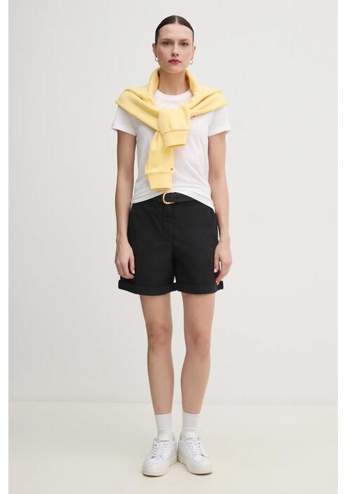 Σορτς Tommy Hilfiger χρώμα: μαύρο, γυναικείο, high waist WW0WW42457
