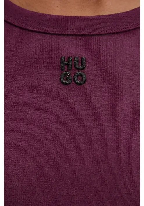 Μπλουζάκι HUGO χρώμα: μοβ, 50512002