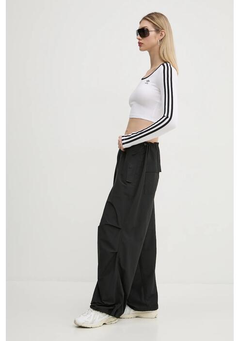 Μακρυμάνικο adidas Originals 3S LS CROP χρώμα: άσπρο, JD4625