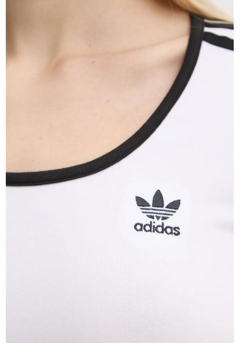 Μακρυμάνικο adidas Originals 3S LS CROP χρώμα: άσπρο, JD4625