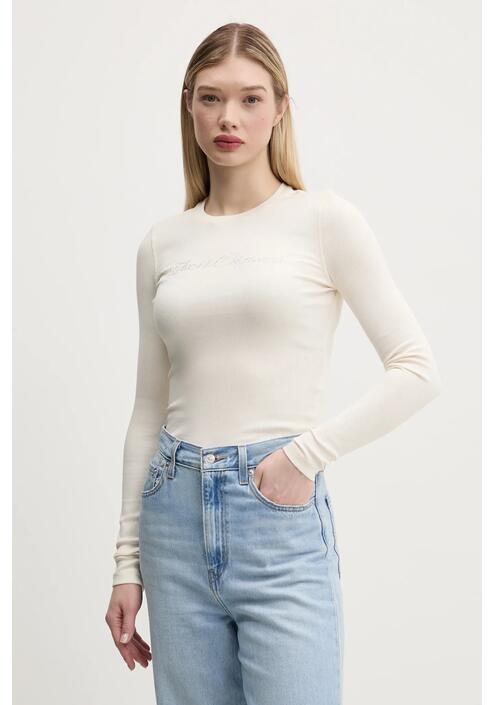 Μακρυμάνικο Guess Originals χρώμα: μπεζ, W5RP40 KA0H1