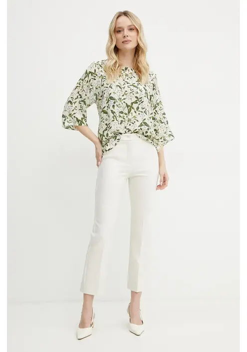 Μεταξωτή μπλούζα Weekend Max Mara γυναικεία, χρώμα: μπεζ, 2515111102600