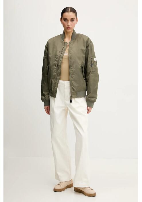 Μπουφάν bomber Guess Jeans χρώμα: καφέ, W5RL81 WHAA2
