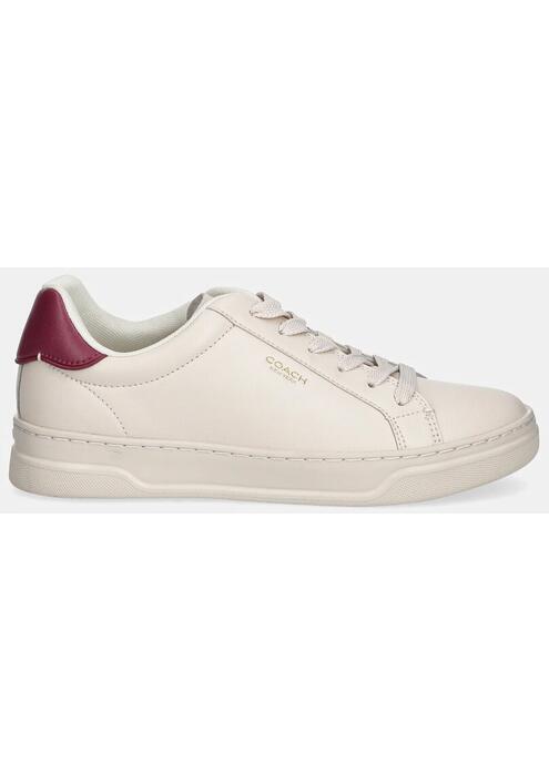 Δερμάτινα αθλητικά παπούτσια Coach High Line χρώμα: μπεζ, CW971