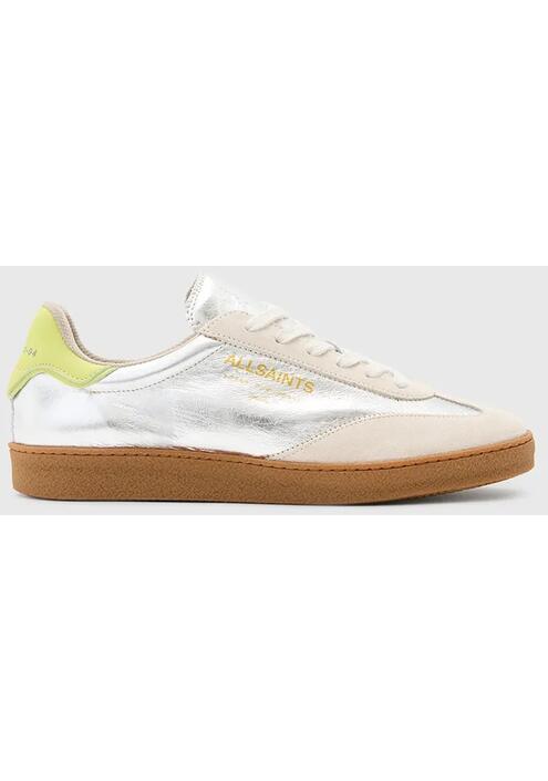 Δερμάτινα αθλητικά παπούτσια AllSaints Thelma Metallic Sneaker χρώμα: ασημί, W072FB