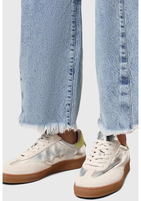 Δερμάτινα αθλητικά παπούτσια AllSaints Thelma Metallic Sneaker χρώμα: ασημί, W072FB