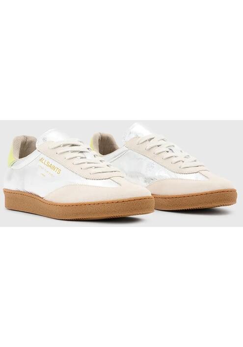 Δερμάτινα αθλητικά παπούτσια AllSaints Thelma Metallic Sneaker χρώμα: ασημί, W072FB