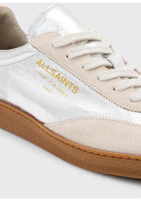 Δερμάτινα αθλητικά παπούτσια AllSaints Thelma Metallic Sneaker χρώμα: ασημί, W072FB