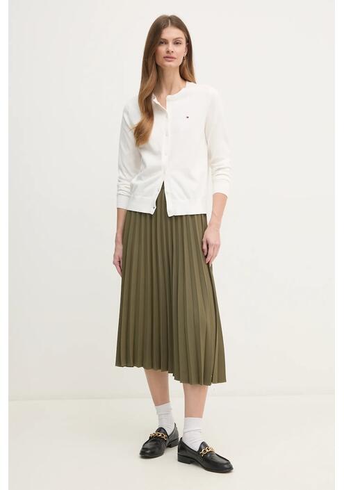 Φούστα Tommy Hilfiger χρώμα: πράσινο, WW0WW43886