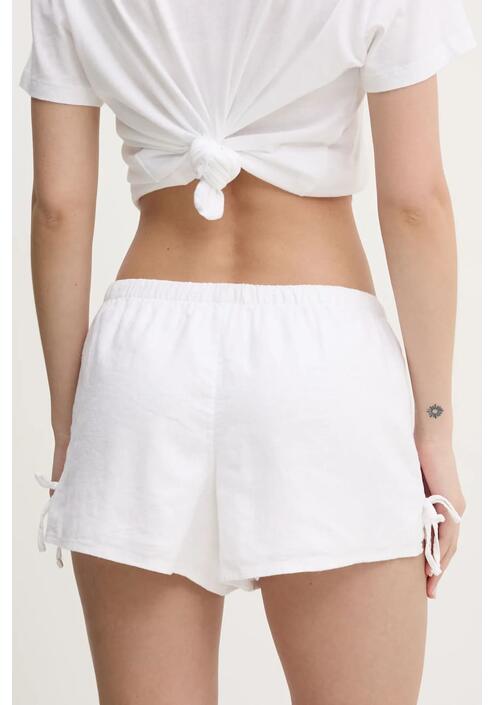 Σορτς από λινό Hollister Co. χρώμα: άσπρο, KI349-5077