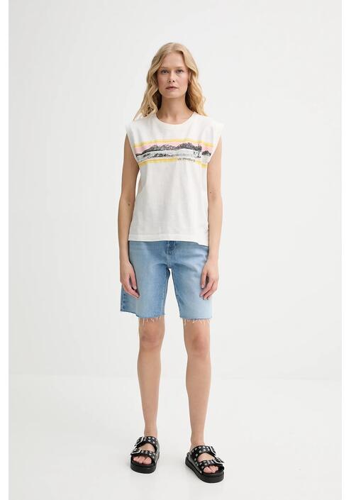 Βαμβακερό τοπ Levi's GR BOXY TANK χρώμα: γκρι, 001MW