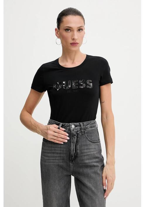 Μπλουζάκι Guess χρώμα: μαύρο, W5GI17 J1314