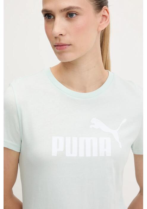 Βαμβακερό μπλουζάκι Puma γυναικείο, χρώμα: τιρκουάζ, 682371
