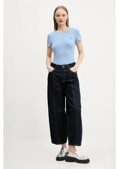 Μπλουζάκι Abercrombie & Fitch χρώμα: μπλε, KI139-5273