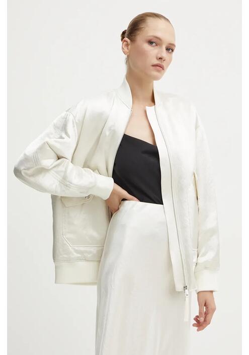 Μπουφάν bomber Max Mara Leisure γυναικείο, χρώμα: μπεζ, 2426486048600