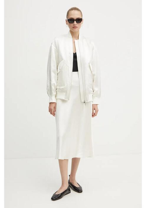 Μπουφάν bomber Max Mara Leisure γυναικείο, χρώμα: μπεζ, 2426486048600