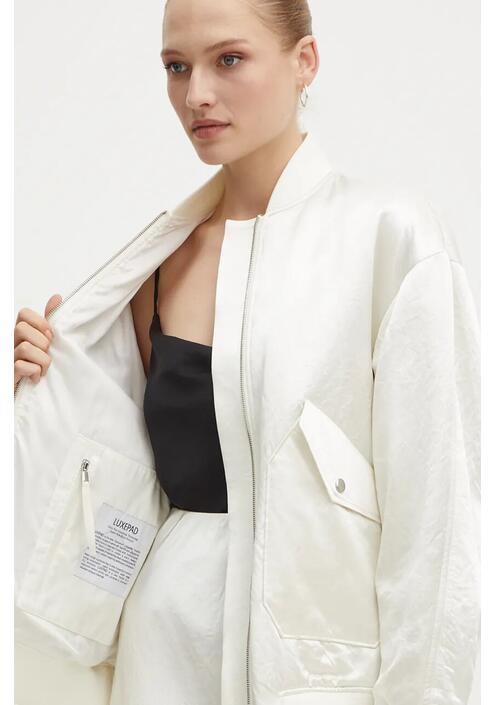 Μπουφάν bomber Max Mara Leisure γυναικείο, χρώμα: μπεζ, 2426486048600
