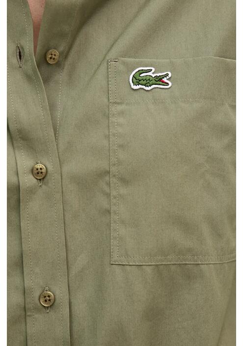 Βαμβακερό πουκάμισο Lacoste χρώμα: πράσινο