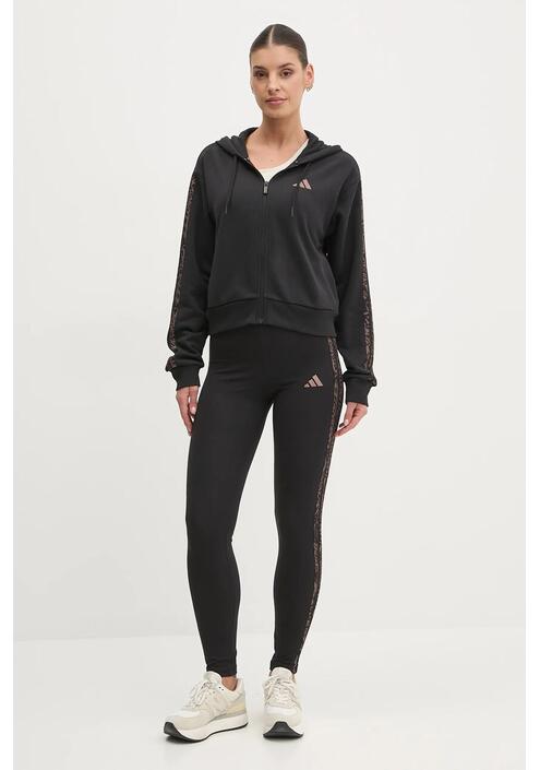 Μπλούζα adidas Essentials Animal χρώμα: μαύρο, με κουκούλα, JM5893