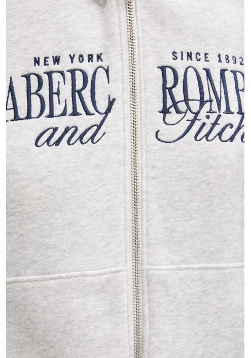 Μπλούζα Abercrombie & Fitch χρώμα: γκρι, με κουκούλα, KI185-5011