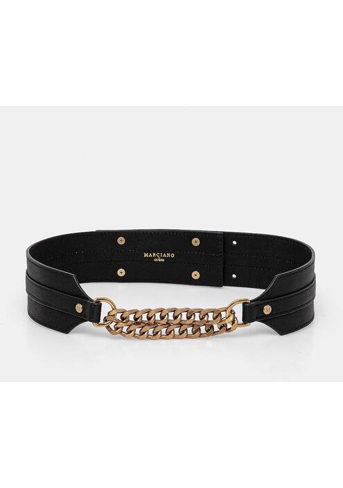 Δερμάτινη ζώνη Marciano Guess χρώμα: μαύρο, 5GGZ14 7330A