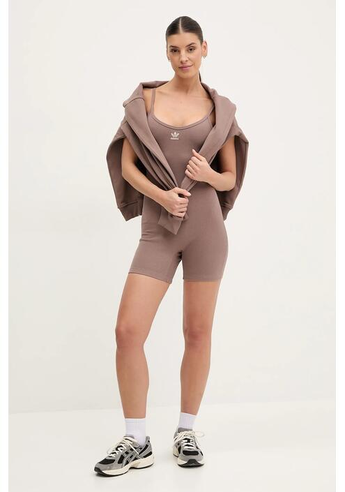 Ολόσωμη φόρμα adidas Originals Essentials RIB Onesie χρώμα: καφέ, JD1463