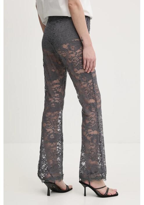 Παντελόνι Never Fully Dressed Charcoal Lace χρώμα: γκρι, NFDTR453
