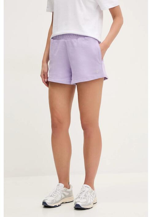 Βαμβακερό σορτσάκι Guess PRIMULA χρώμα: μοβ, V5GD07 KCRP0