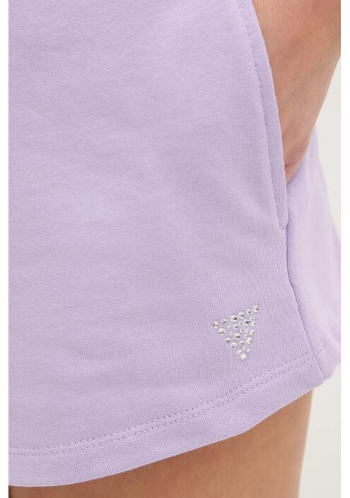 Βαμβακερό σορτσάκι Guess PRIMULA χρώμα: μοβ, V5GD07 KCRP0