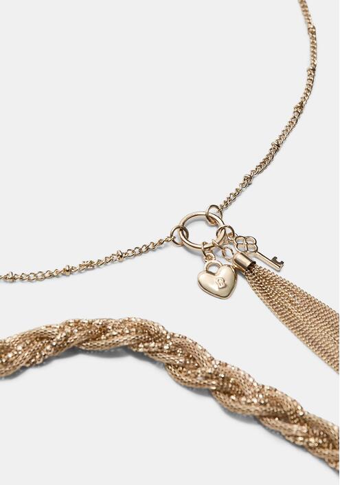 Stradivarius Σετ 2 Κολιέ Αλυσίδες Με Charms Χρυσαφί Os