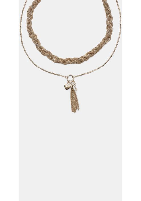 Stradivarius Σετ 2 Κολιέ Αλυσίδες Με Charms Χρυσαφί Os