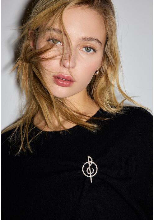 Stradivarius Γυαλιστερή Καρφίτσα Stradivarius Γκρι Os