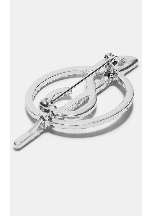 Stradivarius Γυαλιστερή Καρφίτσα Stradivarius Γκρι Os