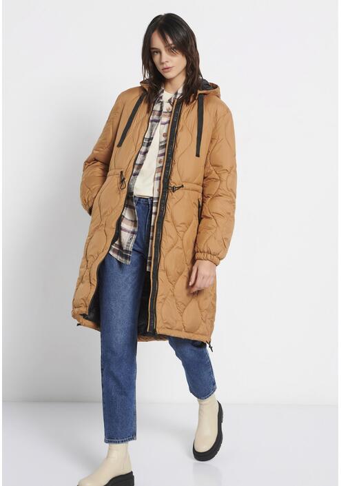 Relaxed fit puffer μπουφάν με αποσπώμενη κουκούλα