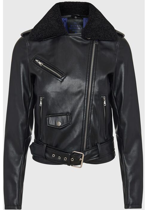 Γυναικείο biker τζάκετ από τεχνητό δέρμα