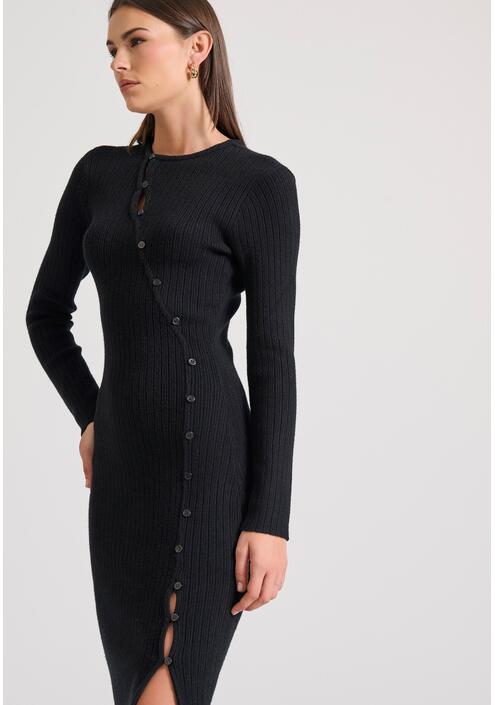 Midi κρουαζέ φόρεμα με κλείσιμο με κουμπιά