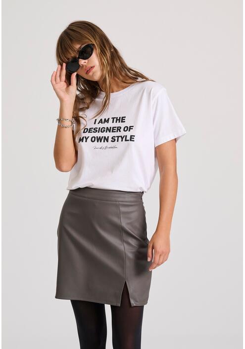 Mini φούστα από οικολογικό δέρμα (PU)