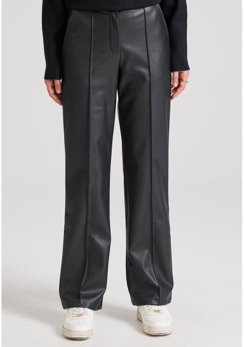 Γυναικείο casual παντελόνι από οικολογικό δέρμα (PU)