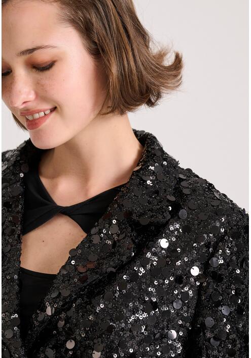 Cropped blazer σακάκι με παγιέτες