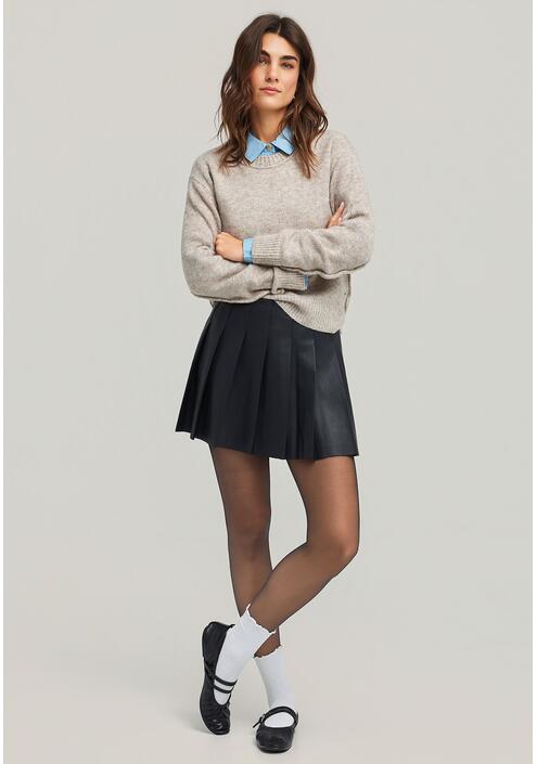 Πλεκτή μπλούζα με τελείωμα rib