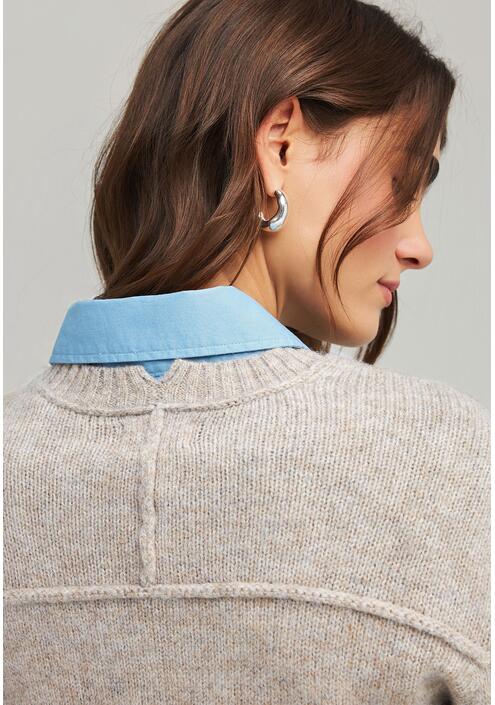 Πλεκτή μπλούζα με τελείωμα rib