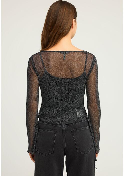 Μπλούζα sheer με διαφάνεια