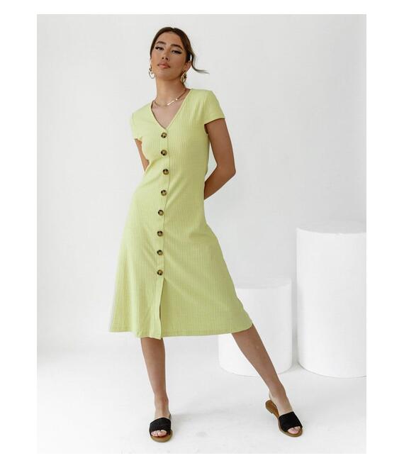 ONLY Φόρεμα Ριπ Με Κουμπιά Lime - Urania