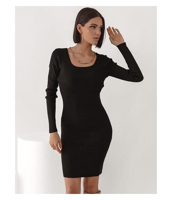 Φόρεμα Ριπ Εξώπλατο Μαύρο - Intervention