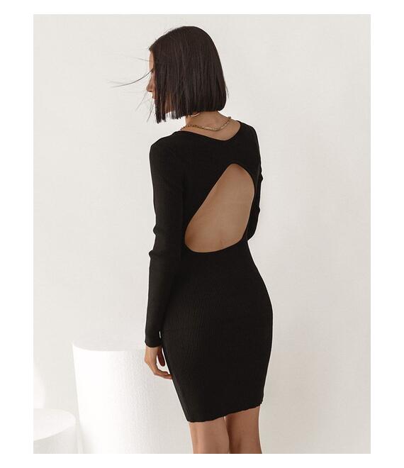 Φόρεμα Ριπ Εξώπλατο Μαύρο - Intervention