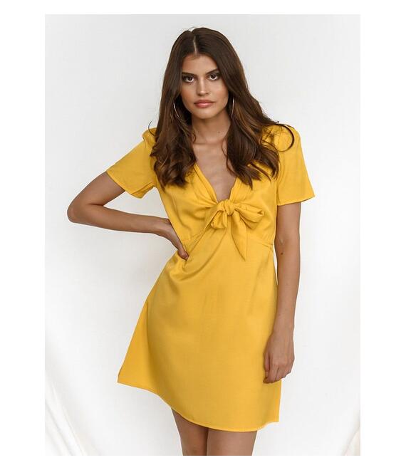 Glamorous Φόρεμα Κοντομάνικο Κίτρινο - La Paz