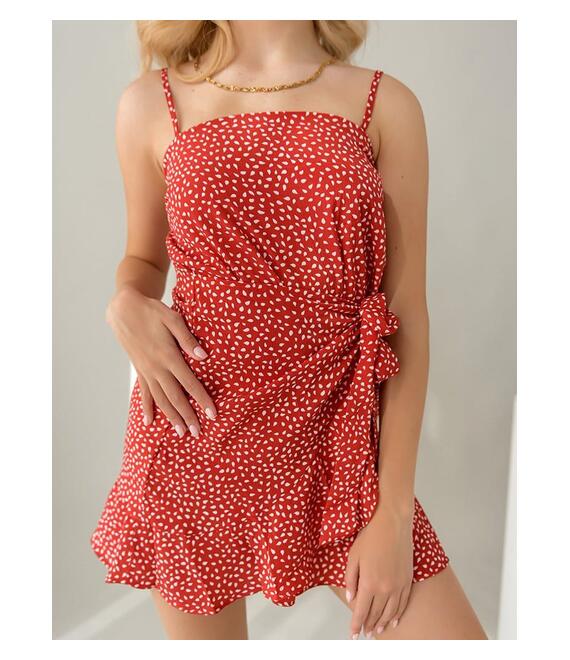Φόρεμα Mini Με Βολάν Κόκκινο - Feeling Amazing