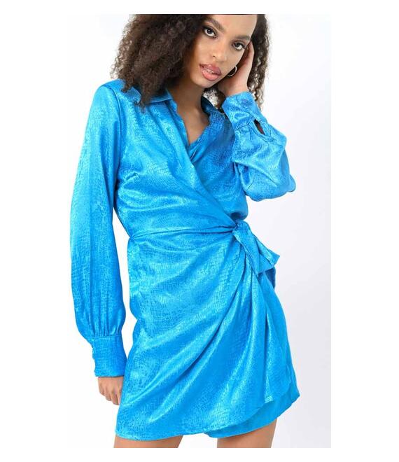 Φόρεμα Κρουαζέ Με Βάτες Γαλάζιο - Have My Heart