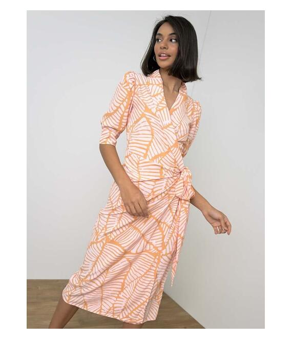 Glαmorous Φόρεμα Midi Κρουαζέ Πορτοκαλί - Morning Light