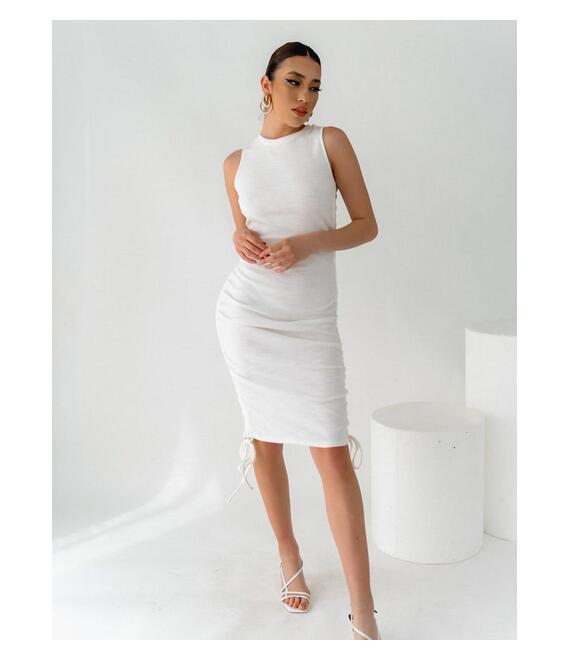 Glamorous Φόρεμα Ριπ Λευκό - Evening Glow